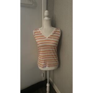 Madewell Fieldgate V-Neck Striped Picket Tank Top XXS/L NEW Classic Preppy